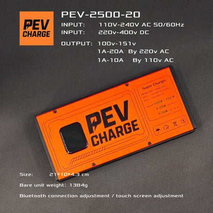 PEVcharge PEV2500-20 Adjustable PEV Fast Charger – 100V–151V, 1A–20A